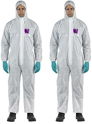 Ansell WH15S-00138-03 Microgard 1500 Hooded Coverall, Medium, White (Pack of 2)