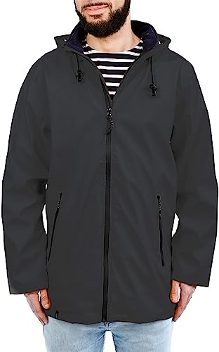 Breizh Ocean - Ciré Homme, du XS au 4XL, Création Française SARZEAU, Coutures Impermeables,Veste Imperméable Homme, Coupe Vent avec Doublure Rayée de Style Marinière