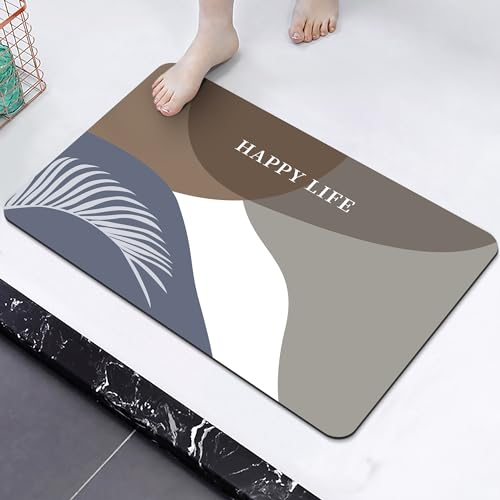 Tappetino Super Assorbente,Tappeto Bagno Diatomite,Microfibra Tappeto Assorbente,Tappeto Bagno Antiscivolo Tappetino Doccia Asciugatura Rapida, per Casa,Camera da Letto,Cucina, (40_x_60_cm, CF35)