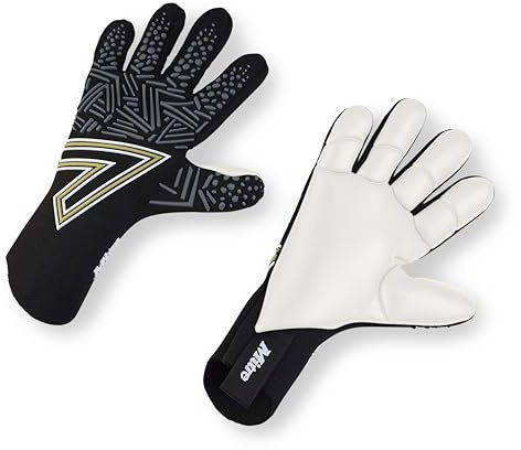 Mitre Ultimatch Goalkeeper Gloves | Improved Handling | Shock Absoption, Black/White, Size 8