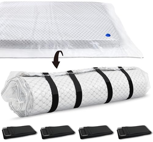 Storage Master Vacuum Storage Bag for Queen Full Size Mattress - Ideal for Memory Foam and Latex Up to 14 Inches - Designed for Easy Moving, Shipping and Storing with Straps (QUEEN/FULL)