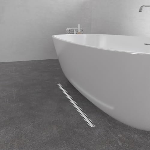 GY Bath Canalina Di Scarico Con Sifone Ruota 360°, 70cm Canaletta Doccia Sottile Con Dispositivo Deodorante e Filtro Per Capelli Sifone in Acciaio Inox
