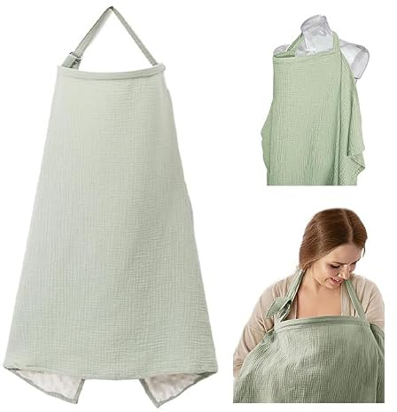 PEXIVOZ Couverture Allaitement Bebe, Couverture d'Allaitement Écharpe，Foulard d'allaitement pour les déplacements,couverture d'allaitement en mousseline pour bébé, Ajustable Cache Allaitement Coton