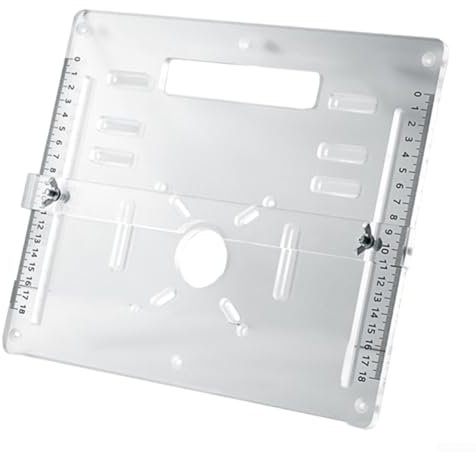 Zilimontt Tablero invertido de la máquina de corte, placa de guía de acrílico, placa de inserción de la tabla del router de bricolaje de la carpintería, placa base de inserción de carpintería Máquina