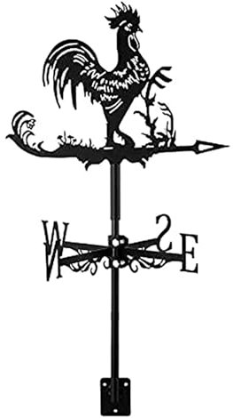Banderuola a forma di pollo Banderuola a forma di vento Banderuola a forma di gallo in acciaio inox Banderuola vintage Mini banderuola decorativa Banderuola a forma di vento e decorazione da giardino