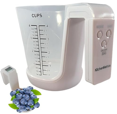 Misurino digitale - Display LCD, 4 modalità, tazza con schermo digitale per la misurazione di solidi e, misurino con scala | Bilancia elettronica da cucina 2 in 1 ad alta precisione