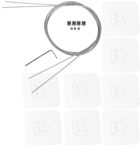 VANZACK Lot de 2 Sangles Anti-Basculement Métalliques Réglables pour Téléviseur 42 Pouces, Kit Fixation Murale 8 Chevilles Adhésives, Sécurité Garçon et Filles et Meubles, Dispositif