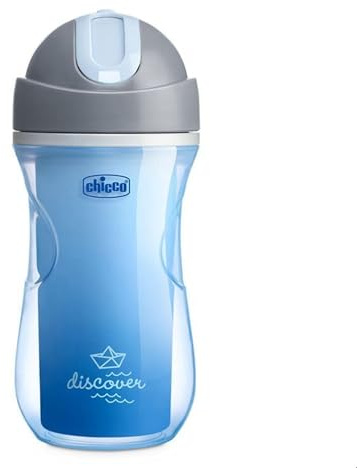 Chicco Sport Cup Isolierflasche mit weichem Strohhalm 266ml ab 14 Monaten - Rocket