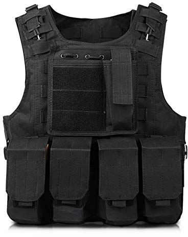 Warooma Gilet tactique pour enfants - Camouflage - Pour l'extérieur - Pour jeux sur le terrain