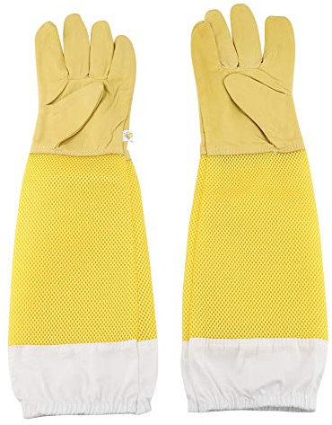 1 Paar Imker Schutzhandschuhe mit langen Netzärmeln Anfänger Imker Arbeitswerkzeug XL