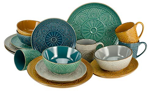 CreaTable, 22561, Série SAMARKAND, Set de vaisselle, service combiné 16 pièces