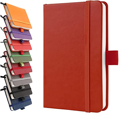 A6 Notebooks, Pocket Notebook Small Notebook Note Pads Hardback Notebook A6 Small Notepad Journal 200 Pages(100 Sheets)-Red
