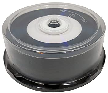 MediaPro Blank CD - Professional Grade Vinyl CD-R with White Inkjet Printable Center and Black Recording Surface - 25 Pack