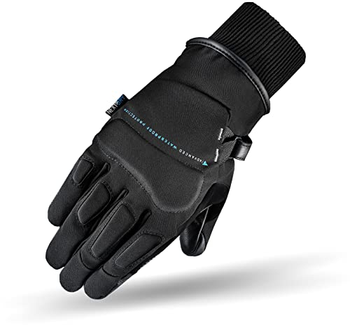 SHIMA Oslo WP Lady Motorradhandschuhe Damen - Ganzjährig wasserdichte Touchscreen Handschuhe mit Knöchelprotektor, Handgelenk und Finger Aufpralldämpfer, Visierwischer (Schwarz, L)