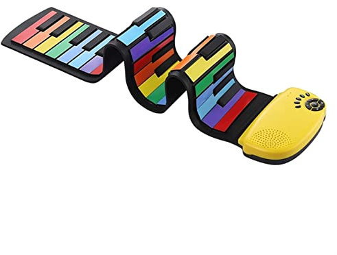 FLFL Piano Elettrico Pieghevole Piano per Bambini Roll Up Piano 49 Tasti Tasti Digital Tastiera Mano per Bambini Principiante Hobby