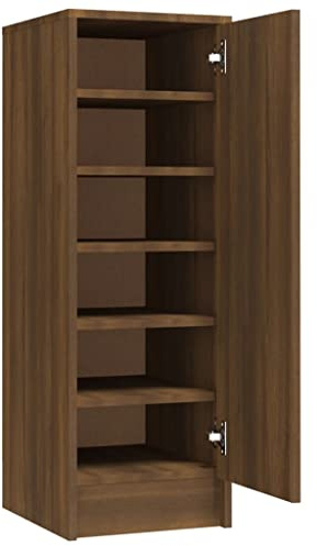 vidaXL Meuble à Chaussures Porte-Chaussures Etagère à Chaussures Armoire de Rangement Entrée Couloir Chêne Marron 32x35x92 cm Bois d'Ingénierie