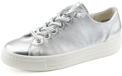 Paul Green Zapatillas de mujer Super Soft Pauls con ancho de relajación, zapatillas bajas, plantilla intercambiable, Plata 45x, 38 EU
