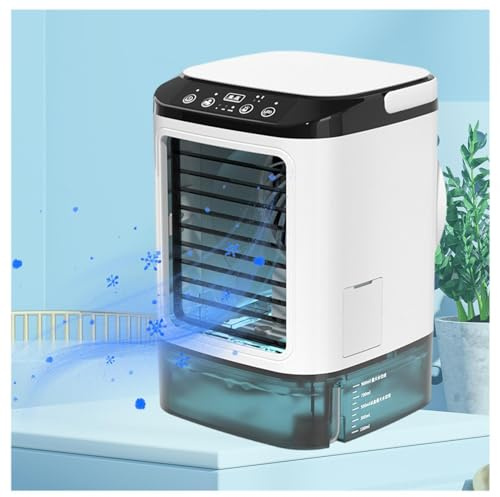 900ml Aria Condizionata, Serbatoio da 900ml,con Ghiacciaia,3 in 1 Mini Aria Condizionata 2 Modalità di Nebbia, 7 Luci Colorate Condizionatori Portatili Mini Per Ufficio In Camera