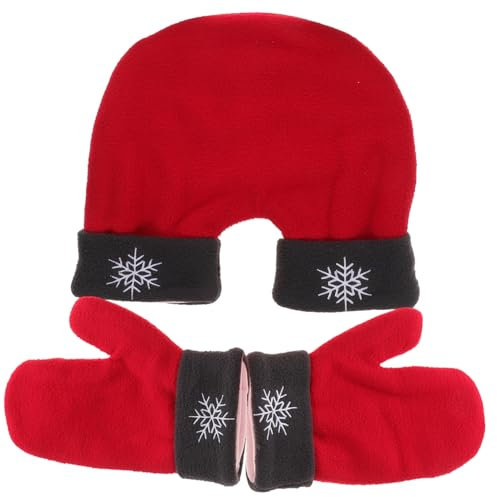 COSMEVIVI 3stücke Weiche Rote Polar-fleece Handschuhe Für Doppellagig Gefüttert Warm Romantisches Design Für Weihnachten Und Valentinstag Kuscheliger Winterschutz Für Verliebte