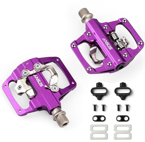 Pédales de VTT pour vélo de montagne, plateforme plate, compatibles avec SPD, double fonction, scellées, en aluminium clipless, pédales 9/16 pouces avec crampons pour route, VTT, vélos de montagne