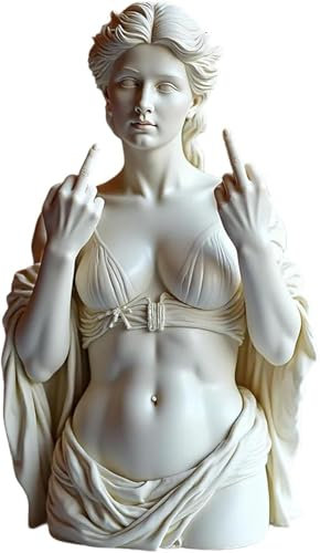 Unapologetic Venus : statue de doigt d'honneur - Décoration d'art moderne audacieuse et rebelle - Statue d'art décorative unique en résine - Cadeau pour les rebelles modernes, ornement de mythologie