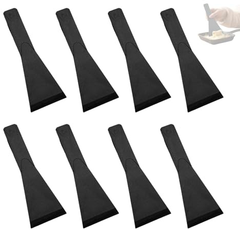 Zlokdraxy Set di 8 spatole in nylon per raschietto nero, antigraffio, resistenti al calore, ergonomiche lavabili in lavastoviglie