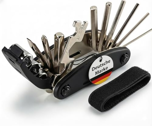 Fahrrad Multitool Werkzeug 16-in-1 + Klettverschluss - Faltbar & kompakt