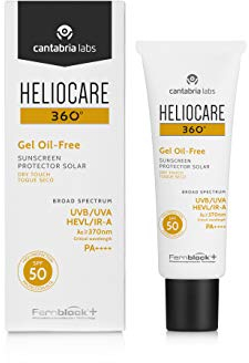 Heliocare 360º Gel Oil-Free SPF 50+ - Crema Solar Facial, Fotoprotector Avanzado, Ligero, Pieles Grasas, Tendencia Acneica, Acabado Mate y Tacto Seco, 50ml