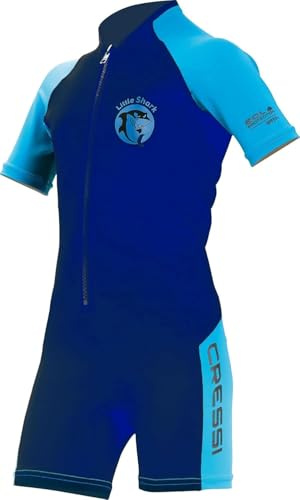 Cressi Little Shark Shorty Wetsuit Dark Blue/Light Blue 5/6 Age