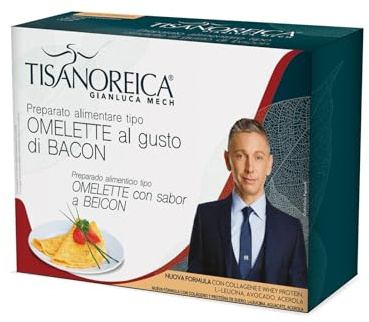Gianluca Mech | Preparato Omelette al Bacon, Alto Contenuto di Proteine, 4 Pezzi x 28g, Dietetico, Senza Glutine