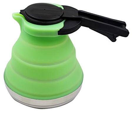 Gaorui Bouilloire pliable portable en silicone 1200 ml pour randonnée, camping et intérieur (vert)