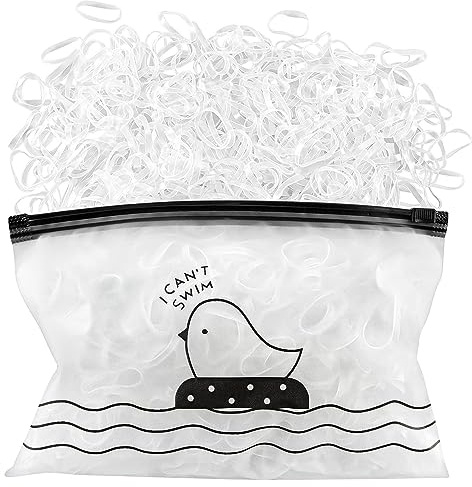 ILamourCar 500 piezas pequeño elástico para el pelo transparente, mini elástico, elástico para el cabello, pequeño elástico para el cabello de los niños, mini bandas de goma
