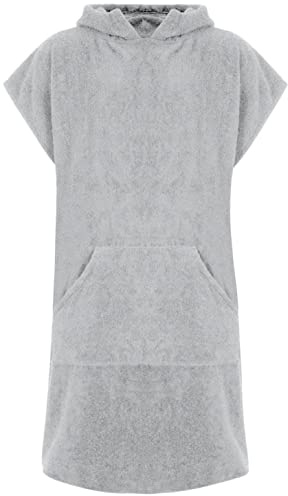 Adore 100% Cotton Hooded Changing Robe Silver L/XL Poncho Towel