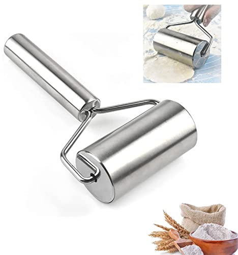 Matterello in Metallo Rullo, Rullo Stendipasta per Pizza, Rullo Per Pasticceria In Acciaio inossidabile, per la Preparazione di Pasta, Biscotti, Pizza