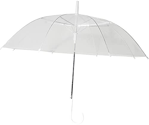 Krause & Sohn Durchsichtiger Regenschirm transparent Festival Konzerte Hochzeit Ø 97cm mit Automatik Schirm Brautschirm Hochzeits-Deko