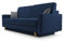 Sofa aus Samtstoff mit Schlaffunktion und Bettkasten Couch für Wohnzimmer Schlafsofa Sofagarnitur Polstersofa Wohnlandschaft mit Bettfunktion Velours 230x100x85cm - CALIFORNIA - Dunkelblau (Kronos 09)