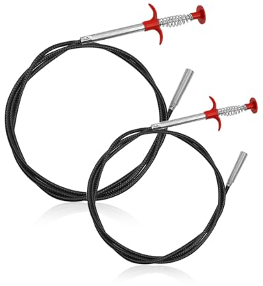 RYAN 2 Pièces Déboucheur Canalisation Spirale de Nettoyage de Tuyau de Vidange Furet Deboucheur avec Manivelle 0,9m/1,6m pour Évier de Cuisine Salle de Bain Baignoire Bouchée Égout Drainage
