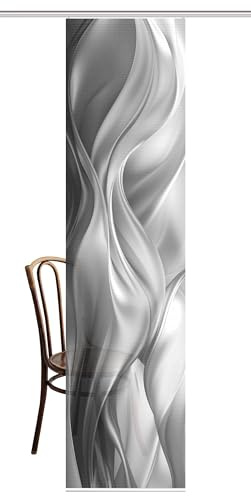 HOME in green ALCINA Schiebegardine recyceltes Polyester, 245x60 cm, Wellenmotiv, Farbe:grau, Größe:245 x 60 cm, Anzahl:1x