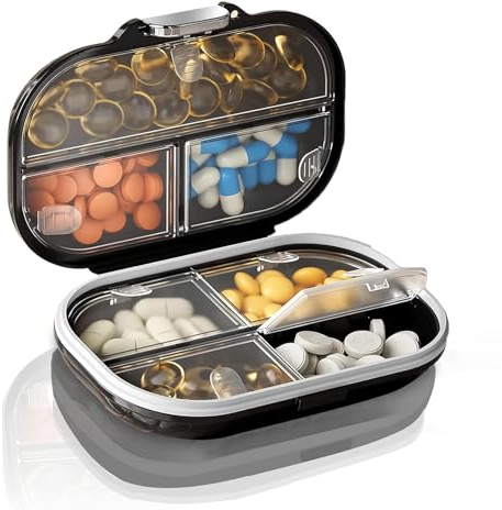 Ptyism Pillendose für Unterwegs Tablettenbox 7 tage für unterwegs丨Reise Pillenbox，Pill Organizer Travel Für Reise und Tägliches Gebrauch usw