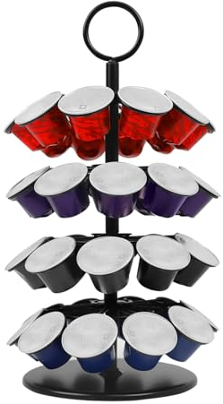 XIAPIA Coffee Capsules Holder for Nespresso, Coffee Pod Holder for Nespresso 40pcs Coffee Capsules, Rotating Design Coffee Pod Storage Rack Coffee Holder Stand for Nespresso Capsule Storage