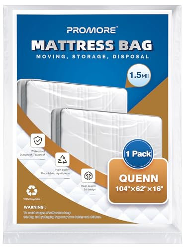 PROMORE King Size Mattress Cover for Moving, Storage - Mattress Bags for Moving and Transport, Mattress Protector Storage Bag - Strong, Reusable, Tearproof, Waterproof, Anti-dust