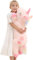 Dalmao 80cm Riesiges Einhorn Plüschtier, Rosa Einhorn Umarmung Kissen Lendenwirbelkissen, Einhorn Körper Kissen für Kinder Jungen und Mädchen Geburtstage, Ostern