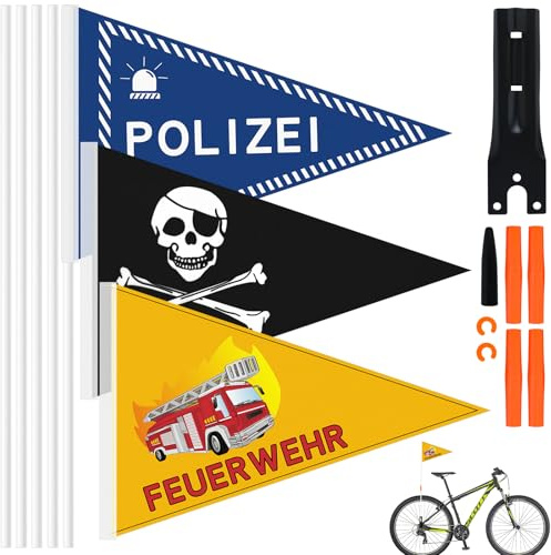 Muyohix 3 st barncykelvimpel, barn säkerhet cykelflagga, justerbar cykel säkerhetsflagga, färgglada cykeltillbehör(B)