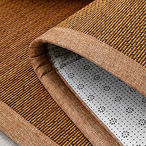 Flätad bambumatta som andas – sommarmadrass med sval dyna 2 cm tjock fyrkantig sovmatta för japansk tårrum meditation utrymme zen-rum – smidig burrfri design (B 150 x H 250 cm/59 tum x 98 tum)