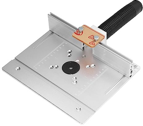 TIKATARER Sollevaggio Router, Kit di Sollevatore Router in Lega di Alluminio in Lega 180 ° Rotazione Tavolo Multifunzionale Piastra di Inserzione con Piastra di Base per Aspirapolvere per il
