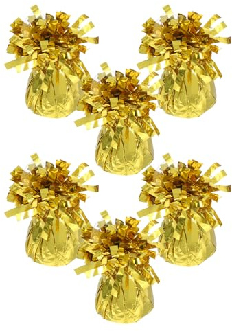 Parliky 6 Pezzi Blocchi Peso per Palloncini in Plastica Metallizzata Dorata Decorazione Party Elegante per Matrimonio Compleanno Shower e Anniversario