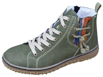 Generisch Baskets d'hiver pour femme - Doublées - Bottes d'hiver chaudes - Bottes de neige antidérapantes - Rétro - Chaussures d'extérieur légères - Imperméables - Chaussures pieds nus - Chaussures de