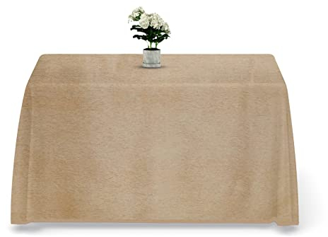 LUA VIKA Falda Mesa Camilla Rectangular Chenilla, Ropa Mesa Camilla Rectangular, Color Beige, 70x120 cm