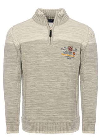 Carisma Strickpullover für Herren • Herren Troyer mit Stickerei • Angenehmer Regular Fit Pullover für Büro und Freizeit 7803 Grey XL