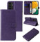 LBH Handy Hülle für Samsung Galaxy A13 Case Handytasche Schmetterling Blumen Flower Standfunktion Schutzhülle Magnet Rundum Schutz 360 Grad Flipcase Cover Violett